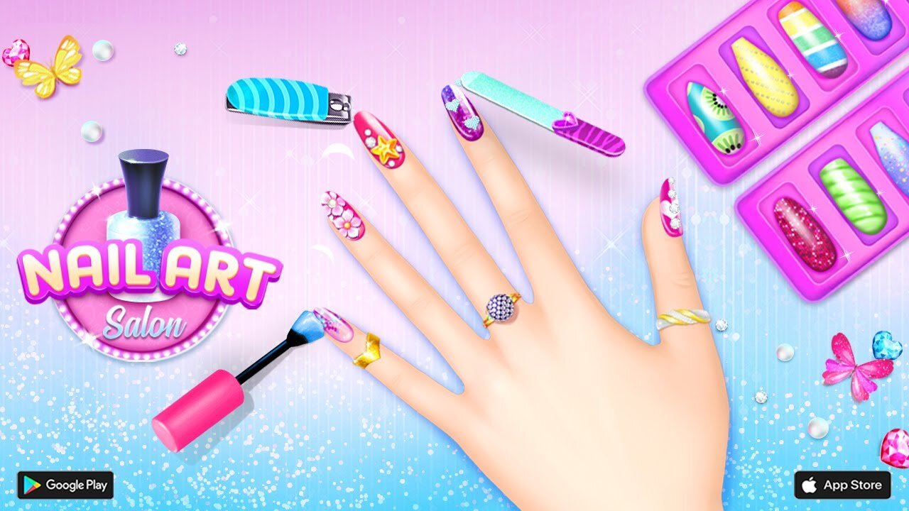 Makeover Selon | Nail💅 Art | Princess Nail paint Selon | Andriod gaming land