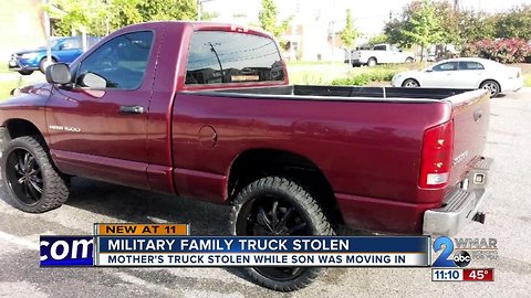 "It's sentimental to us" Truck stolen from military family