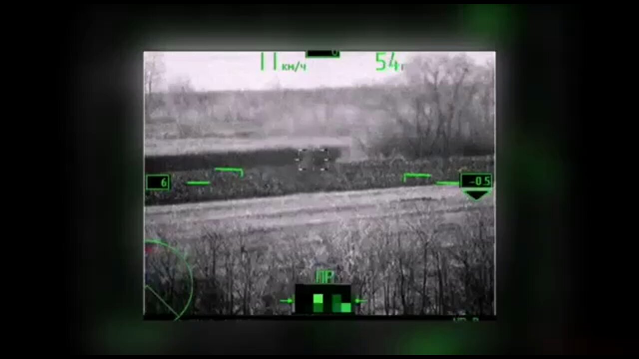 POV of Russian attack helicopter (Mi-24vm, Mi-28n, KA-52) during attack with Ataka guided missiles on Ukrainian positions