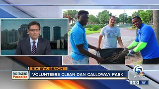 Volunteers clean Dan Calloway Park on Sunday