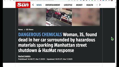 35 歲的女人被發現死在她的車裡，周圍都是危險物質