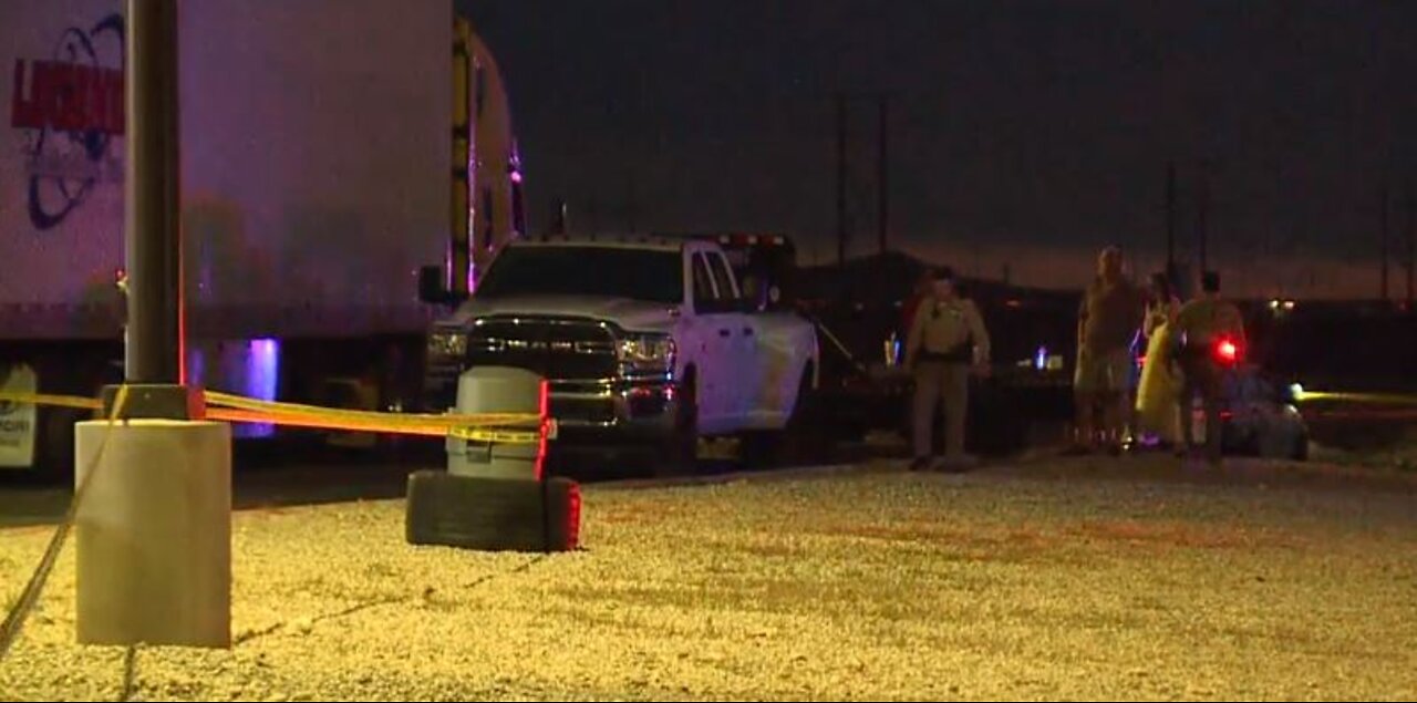 Vegas police investigate homicide scene at truck stop in Apex