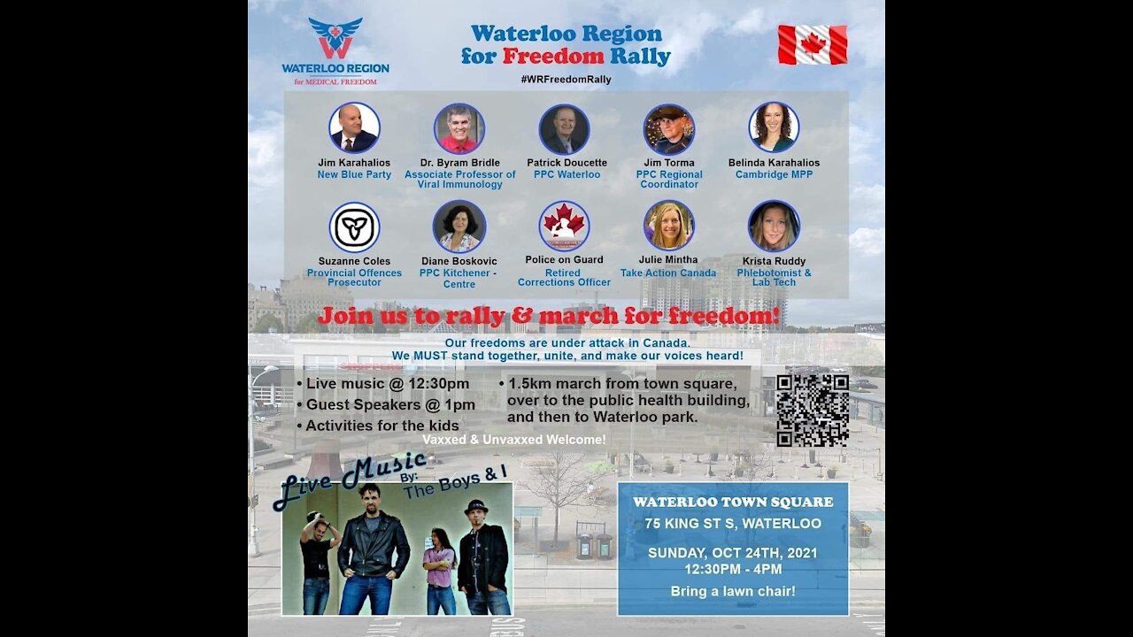 Waterloo Region for Medical Freedom rally 10/24/21