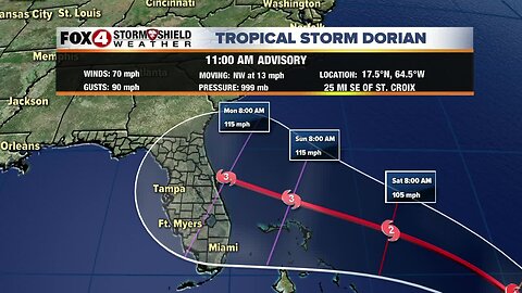 Tropical Storm Dorian -- 11am Wednesday Update