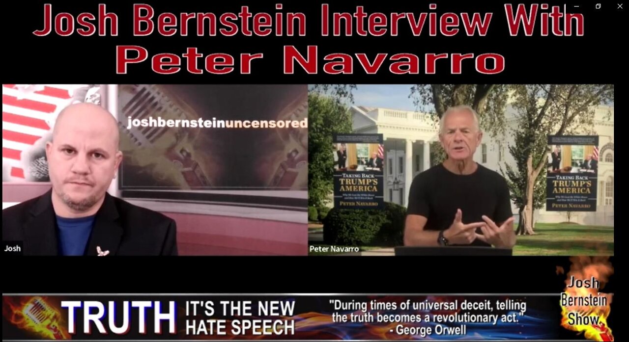 PETER NAVARRO: FORMER TRUMP ADMIN ADVISOR ON TRADE AND CHINA ON THE JOSH BERNSTEIN SHOW