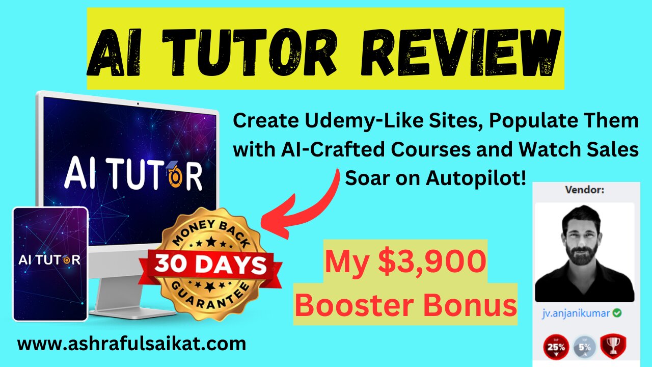 AI Tutor Overview + $3,900 Booster Bonus (AI Tutor by Anjani Kumar)