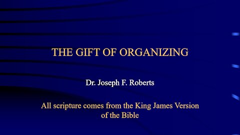Spiritual Gifts 9 - Organizing