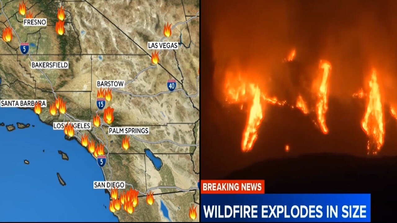 Update on CA Wildfire exploding In Size. Lightning Bolt Lasers, Being 'DEW'ed?