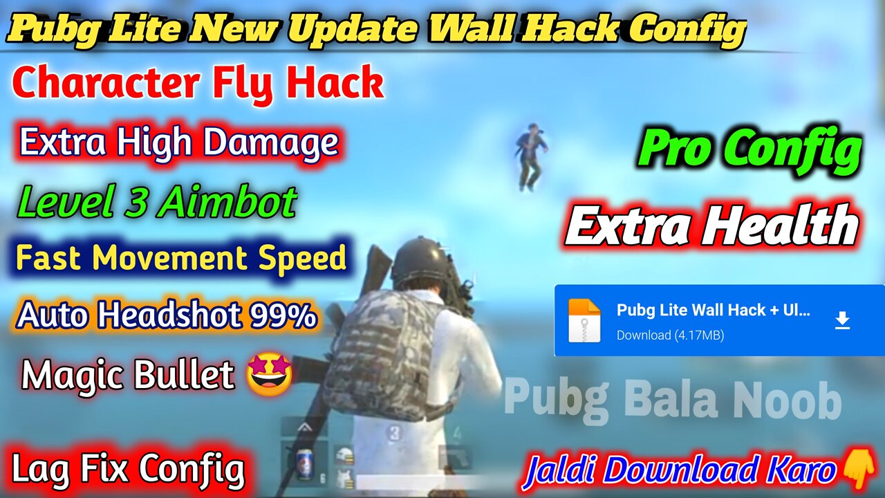 Pubg lite Wall hack config | Pubg Mobile Lite Character Fly Hack Config | New High Damage Config