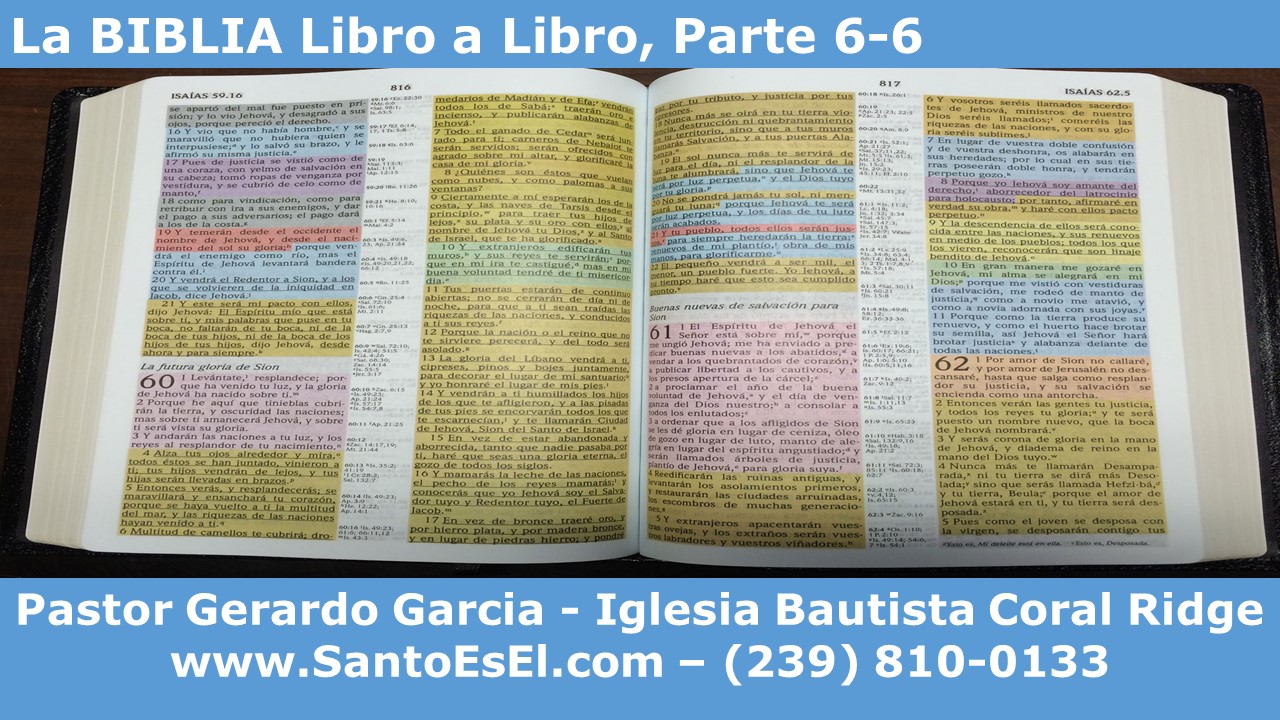 2020 11 15 Escuela Dominical - La BIBLIA Libro a Libro, Parte 6-6