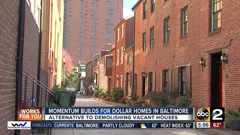 Momentum builds for dollar houses in Baltimore