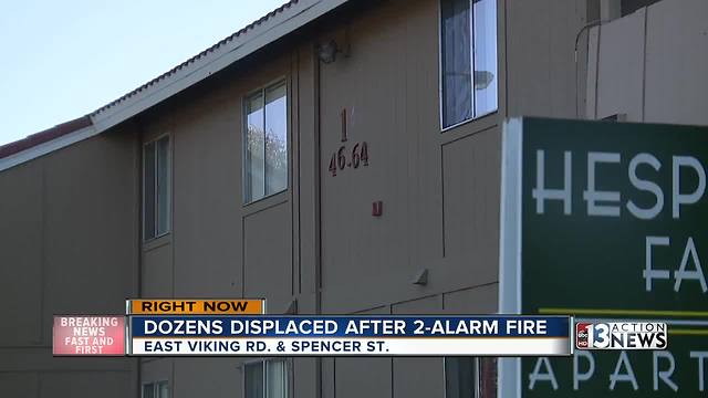 Dozens displaced after apartment fire