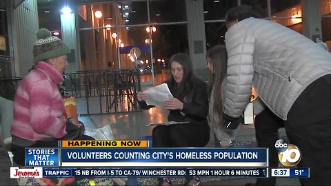 Groups of volunteers count San Diego's homeless population