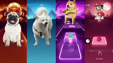 Pug Dog Doge Paw Patrol Tiles Hop EDM Rush