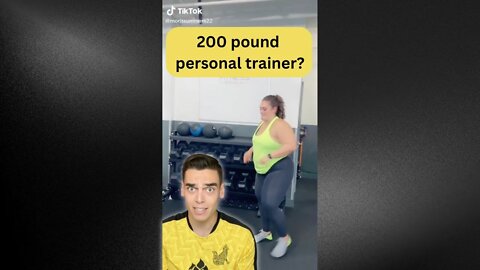 😳 She's a 200+ pound personal trainer? (reaction) #shorts