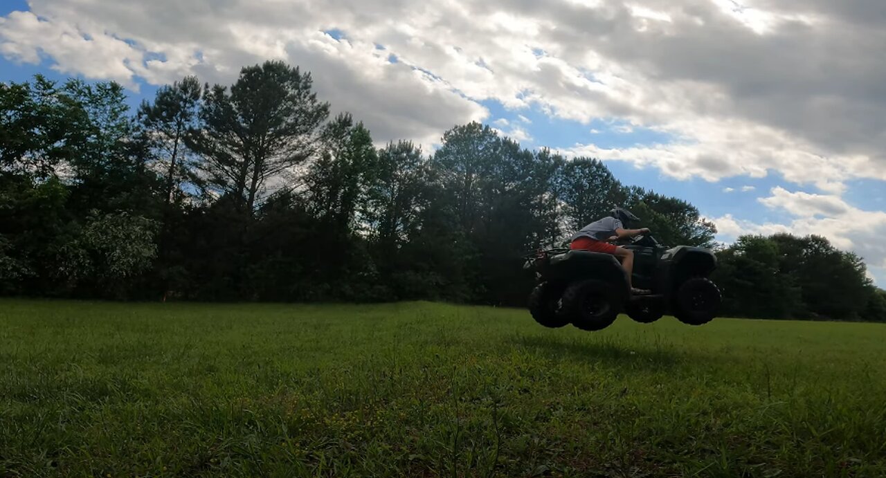 Getting huge airtime off jumps on a Rancher 420