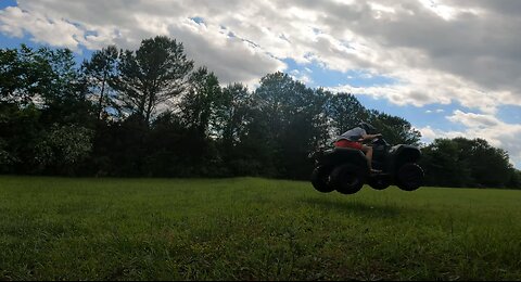 Getting huge airtime off jumps on a Rancher 420