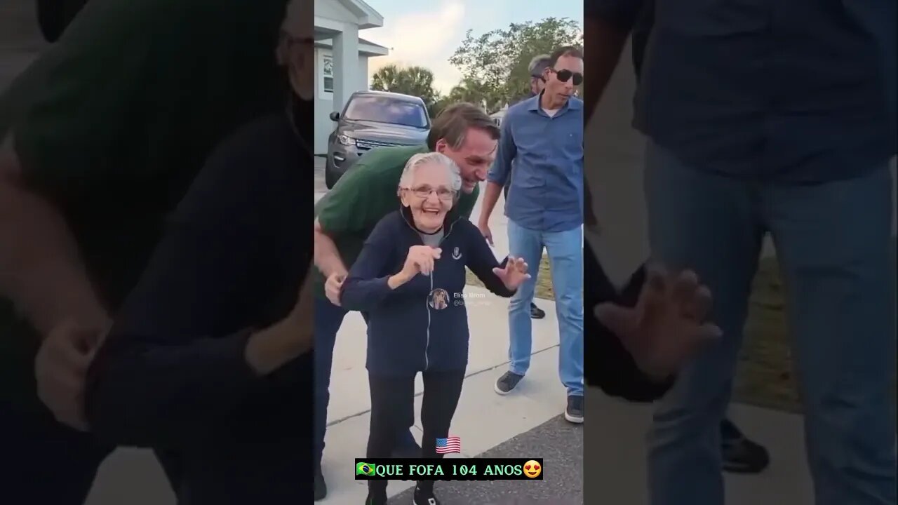 Que fofa vovó de 104 anos 😍 foi ver Bolsonaro 🇧🇷