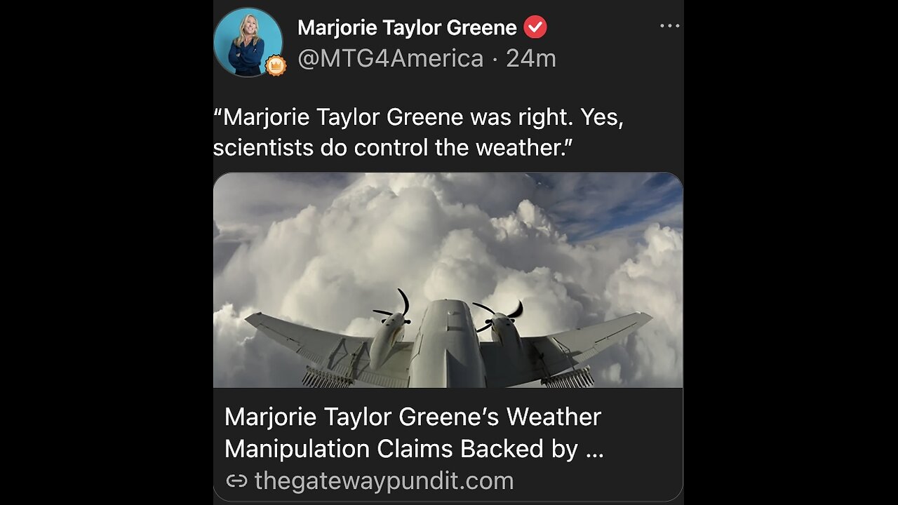 REP. MARJORIE TAYLOR GREENE💜🇺🇸🪽🏅👩🎞️📡⚡️🌧️EXPOSE WEATHER MODIFICATION-MANIPULATION📡⚡️⛈️💨✈️💫