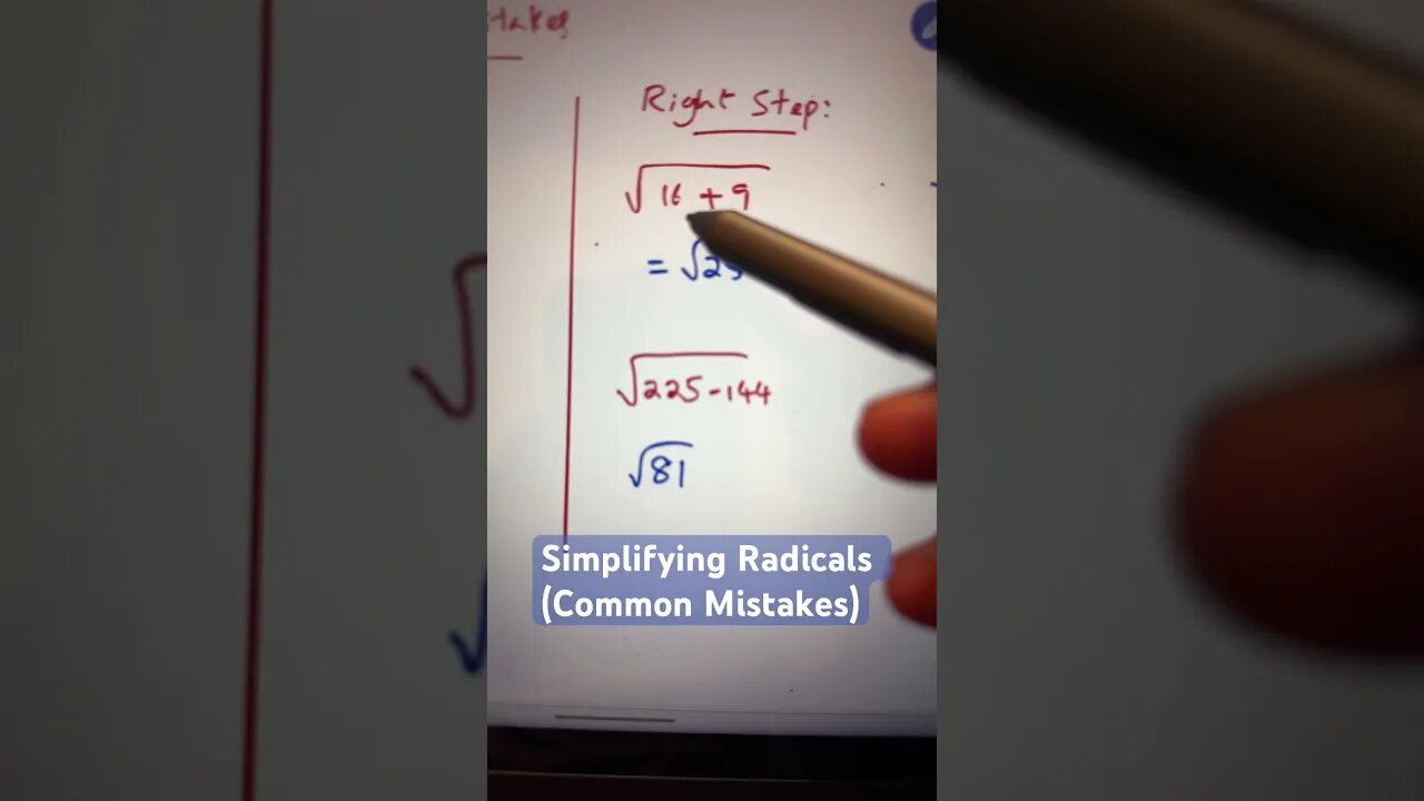 Simplifying radicals (common mistakes) #algebra #youtubeshorts #mathtrick #math #youtube