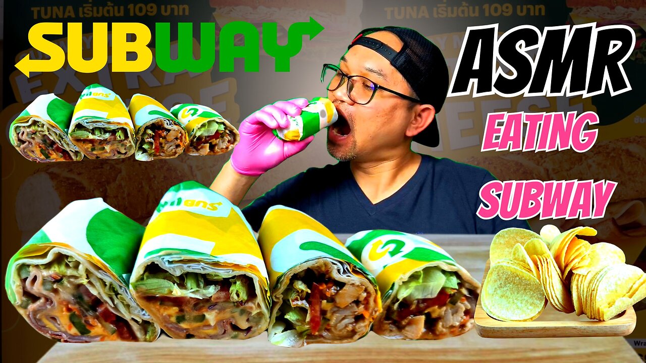 ASMR EATING SUBWAY ASMR NO TALKING,MUKBANG,SUBWAY THAILAND#5