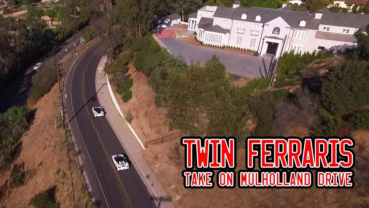 TWIN FERRARI 488 TEAR UP MULHOLLAND DRIVE!!