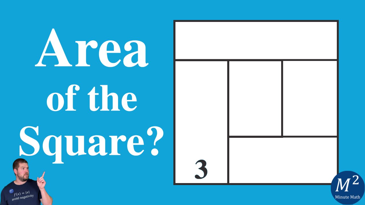 Calculate the Area of the Square (all rectangles have the same area) | Minute Math