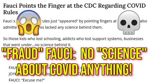 Fraud Fauci COVID Coverup - Collects The Royalties, Takes No Responsibility