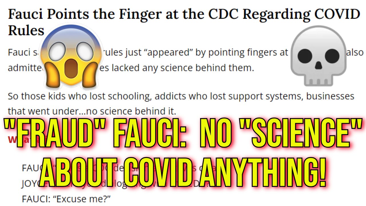 Fraud Fauci COVID Coverup - Collects The Royalties, Takes No Responsibility