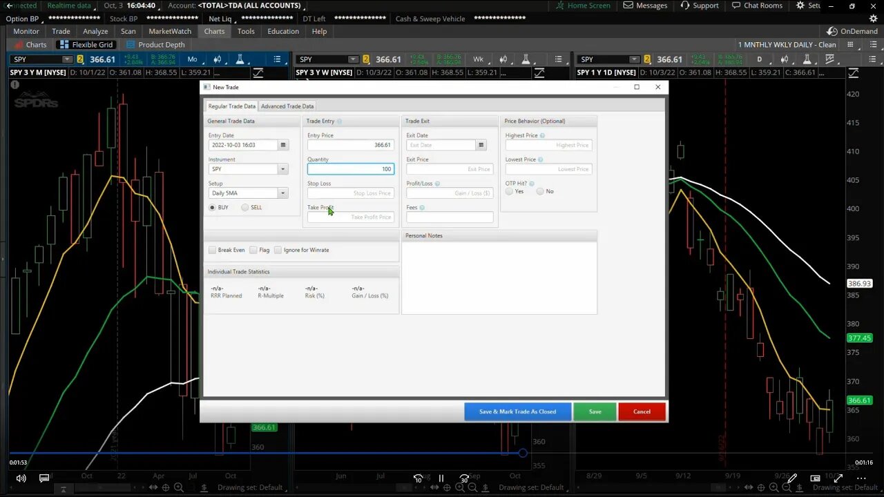 10 03 2022 LONG ENTRY - S&P 500 Investing Experiment