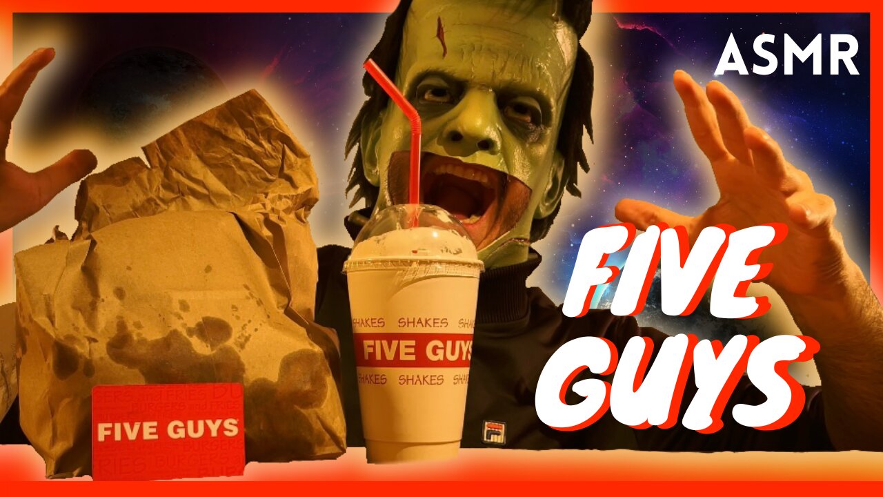 ASMR FIVE GUYS | BACON CHEESEBURGER + BACON CHEESE DOG + OREO MILKSHAKE | Frank Starving ASMR #2