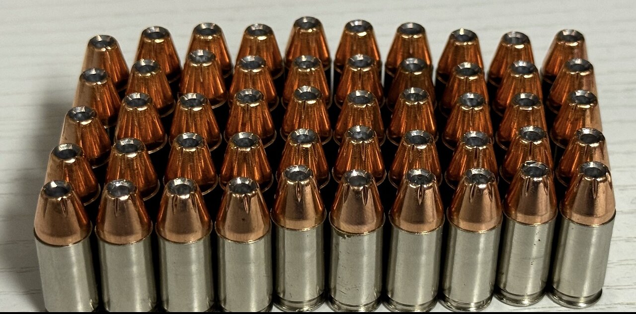 100 Factory 9mm vs 100 9mm Reloads