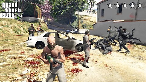 GTA 5 - Franklin, Lamar, Michael and Trevor's Five Star Escape (GTA V Funny Moments)