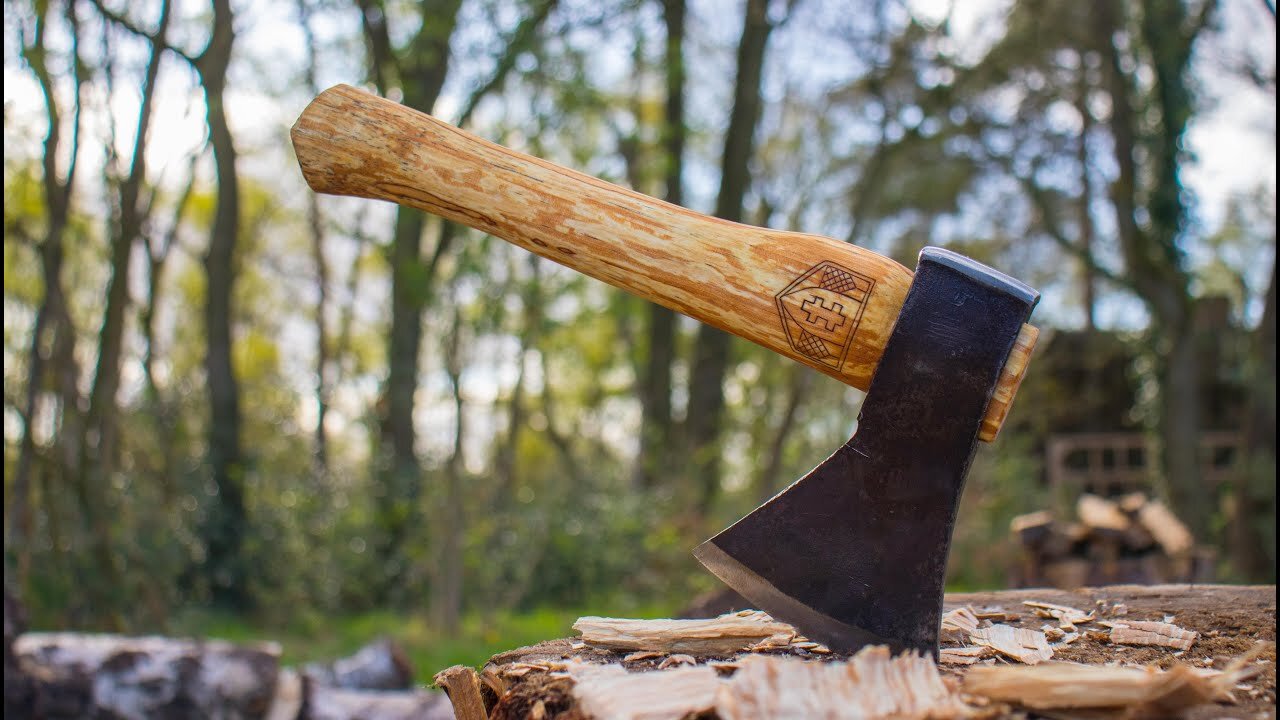 Carving a birch axe handle with only hand tools! Start to finish!