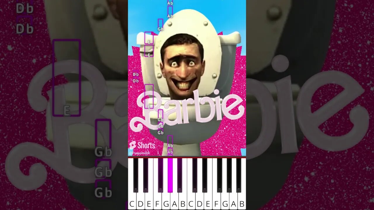 Skibidi Toilet but Barbie Girl (@Googz2) - Octave Piano Tutorial