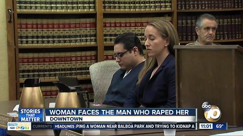 Woman faces the man who raped her