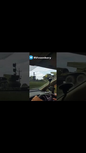 Movement to the front of Russian military vehicles on the train