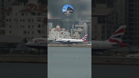 A320 Touches Down at The Rock of Gibraltar #shorts