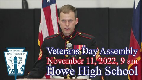 Veterans Day Assembly by National Honor Society, Howe High School, 11/11/2022