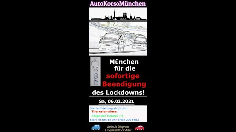 06.Feb. München Autokorso zur sofortigen Beendigung des Lockdown und aller Maßnahmen