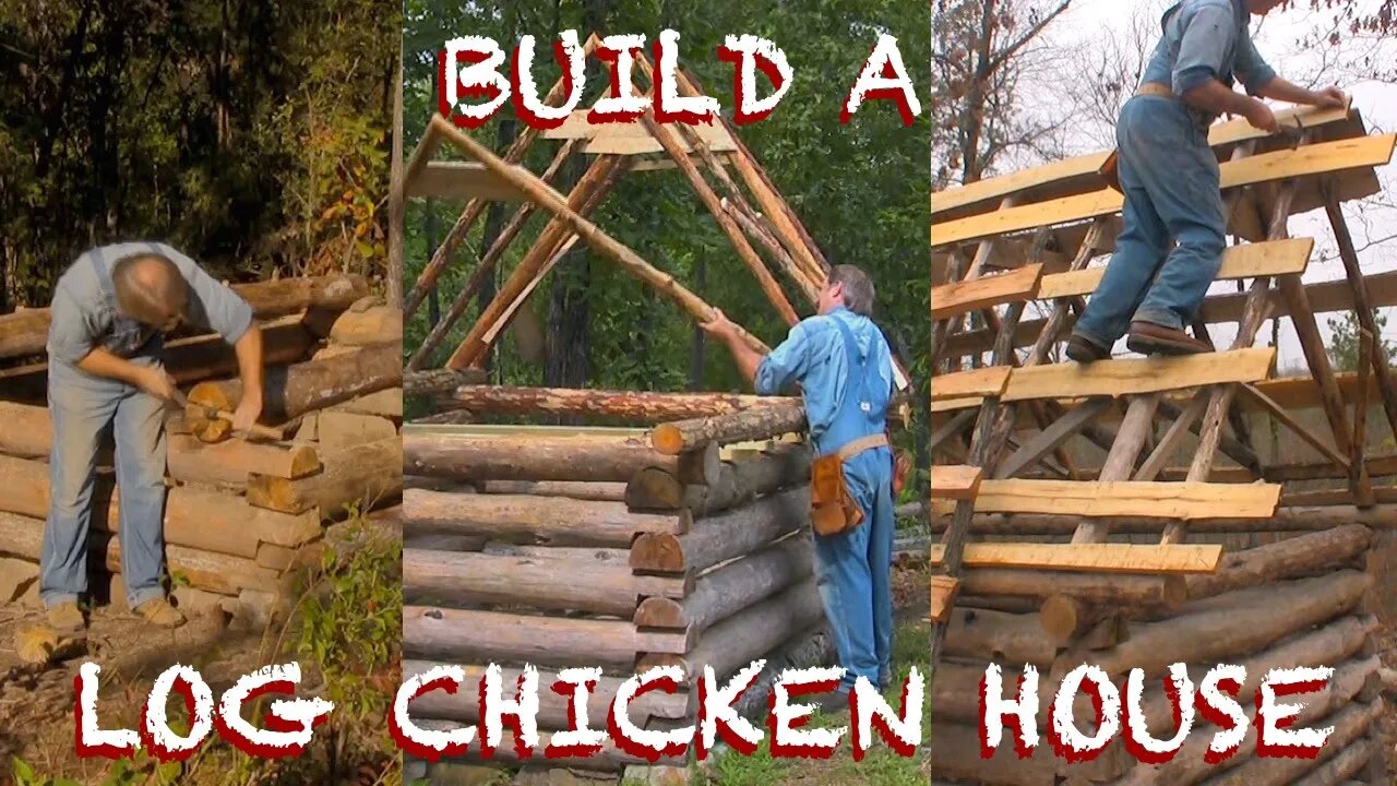 Building an Old-fashioned Log Chicken House, Part 2 - Walls & Roof - The FHC Show, ep 17