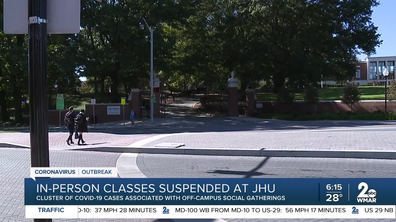 In-person classes suspended at JHU