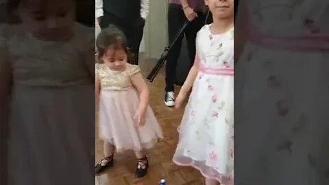 Baby girls dance in the church for kids time- super cute