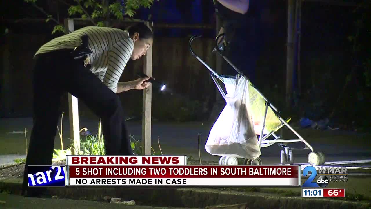 Five shot including woman and two toddlers in South Baltimore