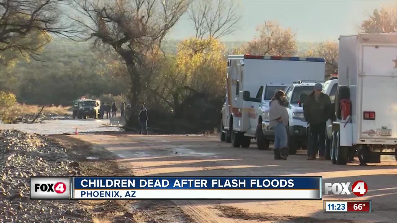 Children dead after flash floods