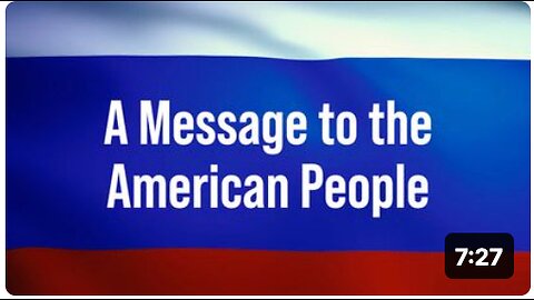 A Message to the American People | Greg Reese