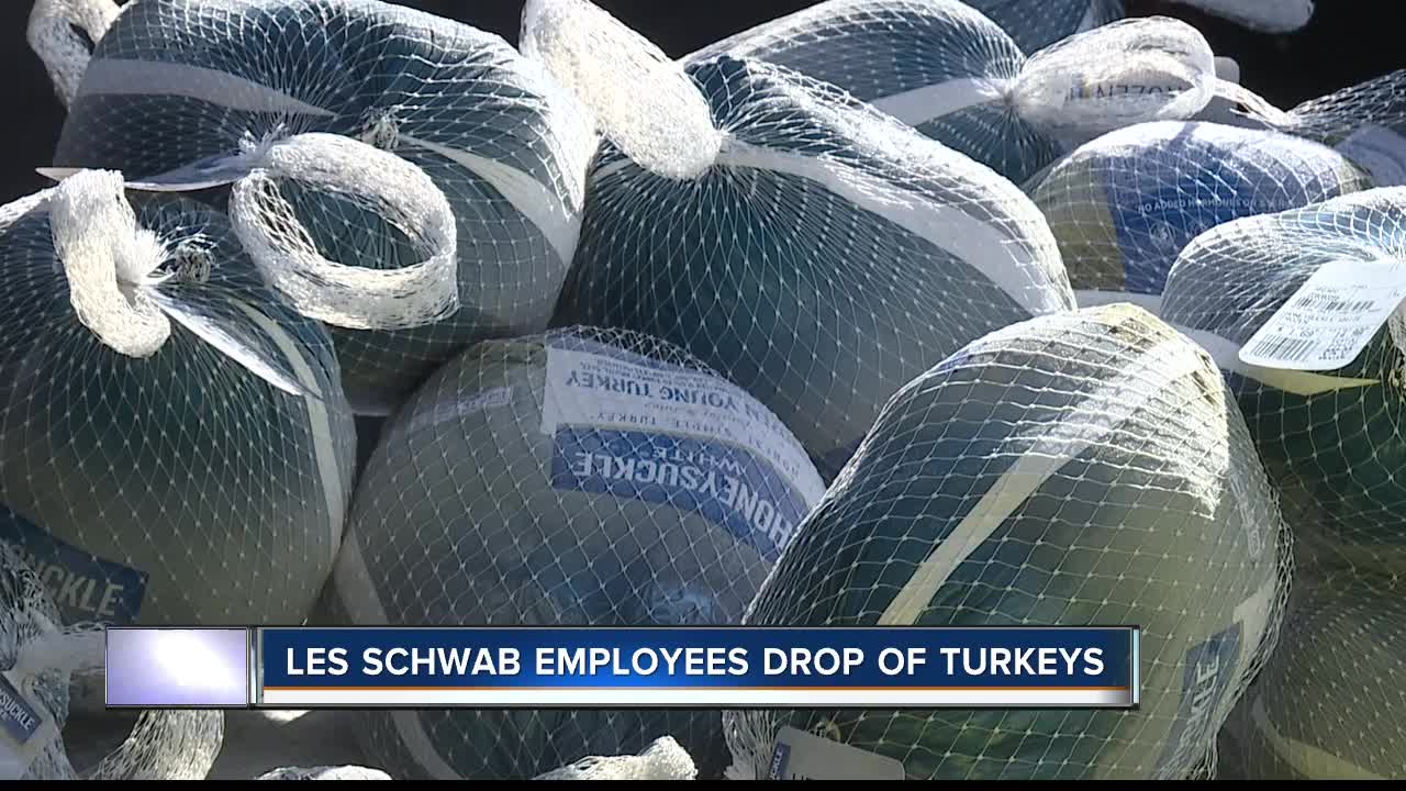 Les Schwab employees donate 600 turkeys to Idaho Foodbank