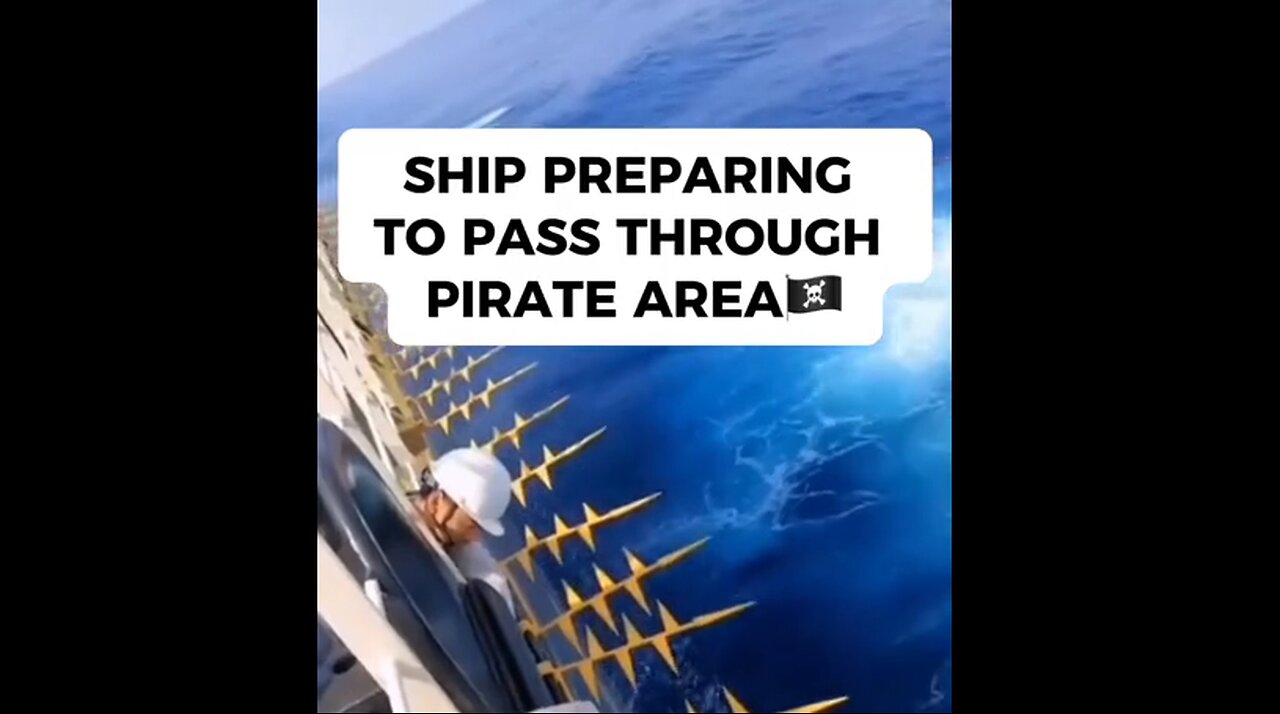 Ship Preparing To Pass Through A Pirate Area