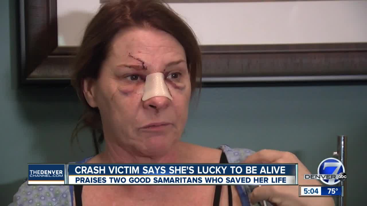 Crash victim says she's lucky to be alive