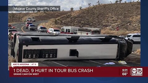 1 dead, 42 injured after tour bus crashes near Grand Canyon Skywalk